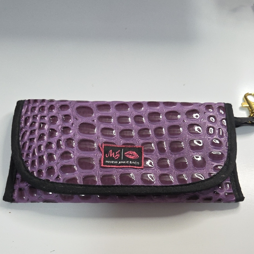 Makeup Junkie Purple Crocodile Embossed Case